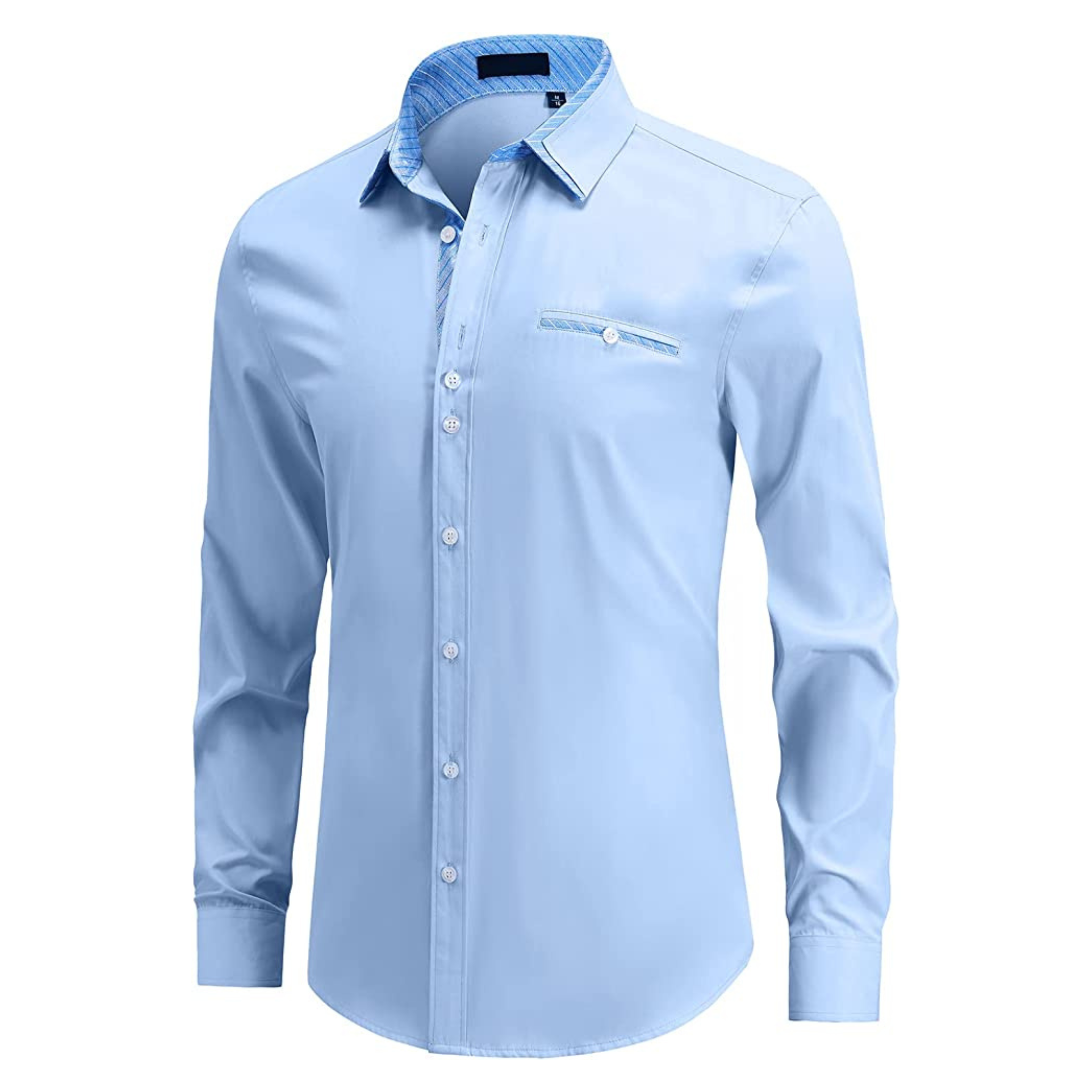 CAMICIA EDER FANTASIA BICOLORE CELESTE