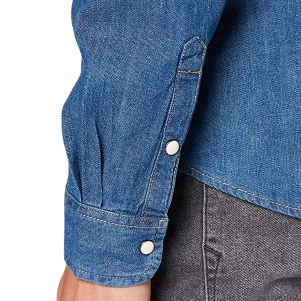 WRANGLER CAMICIA DI JEANS BLUE DENIM