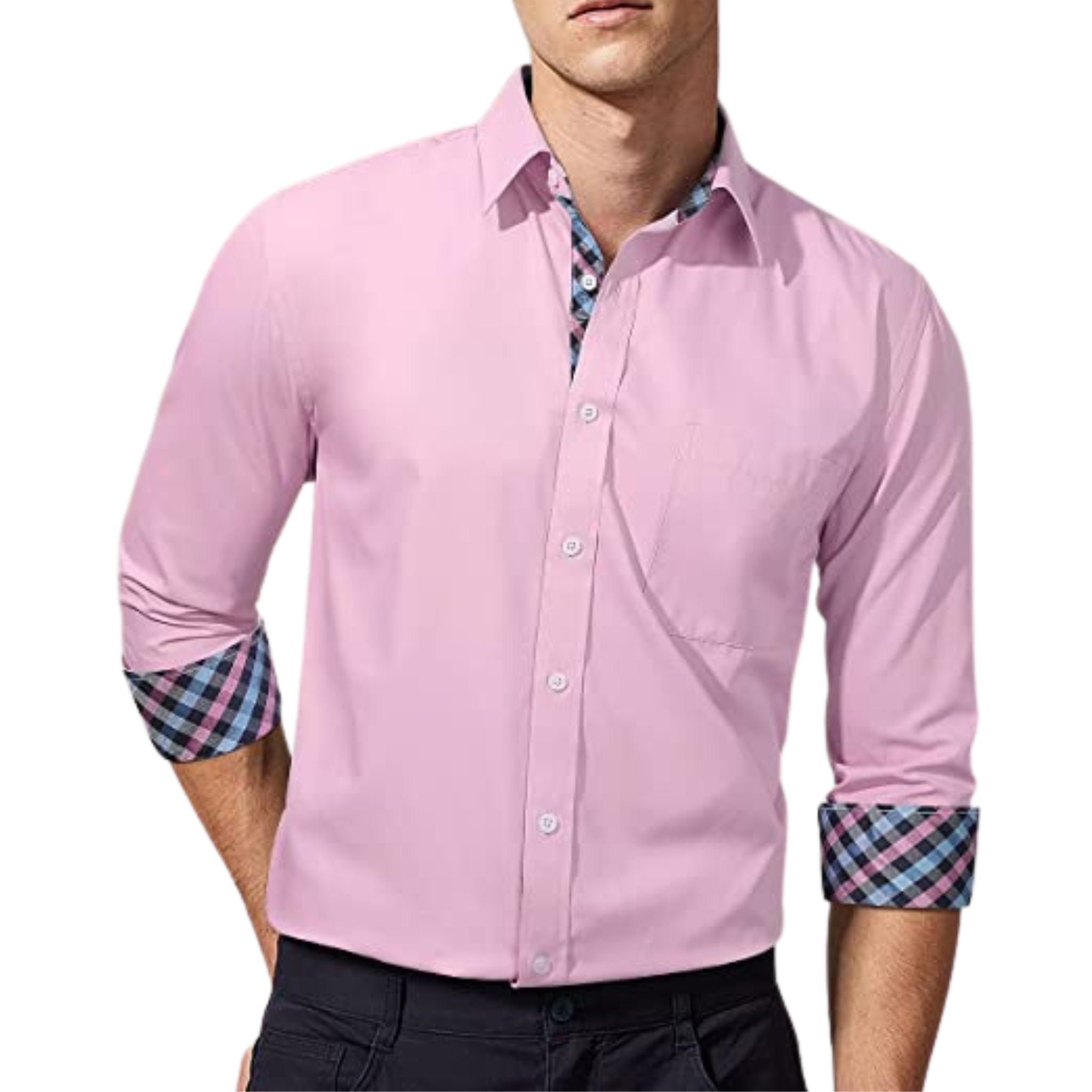 CAMICIA TREVOR FANTASIA BICOLORE ROSA