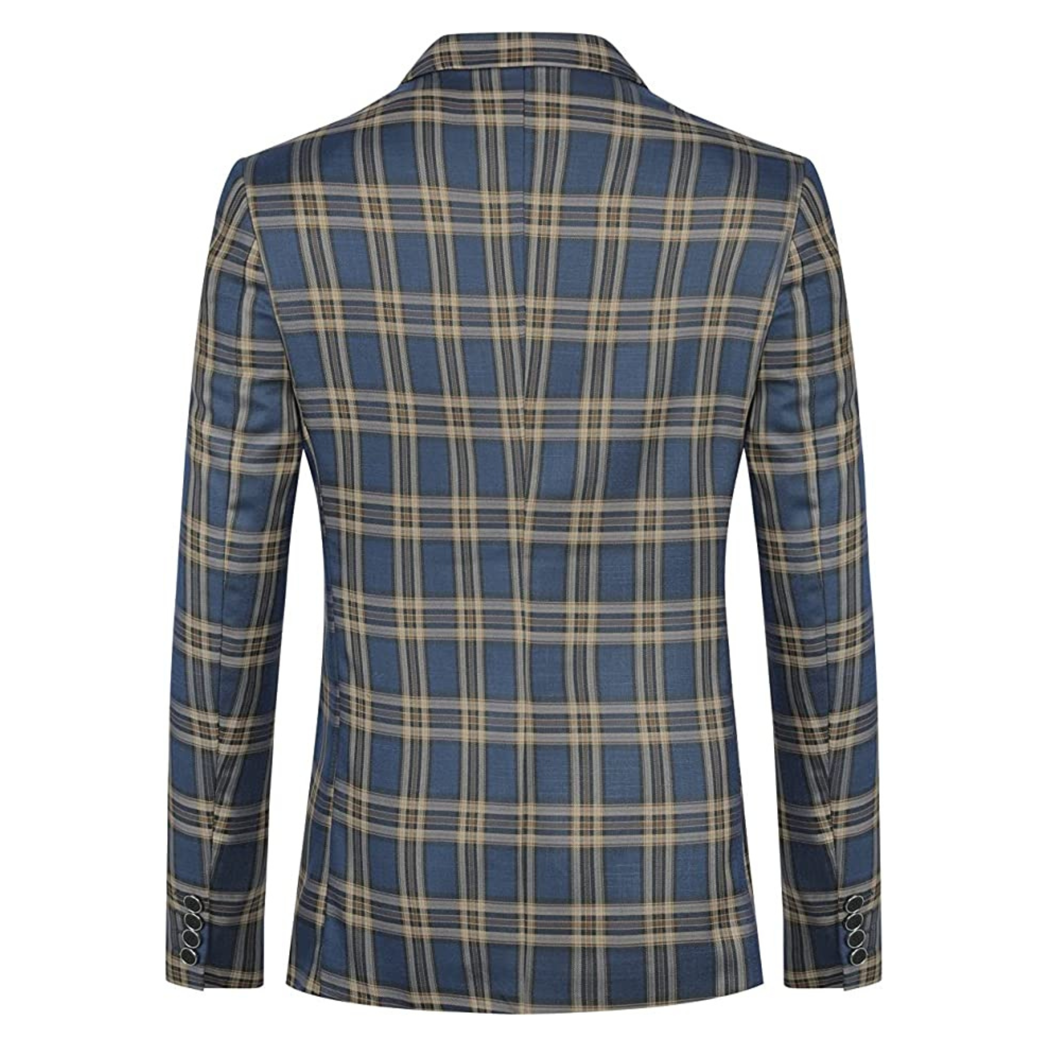 BLAZER A QUADRI BLU/MARR.