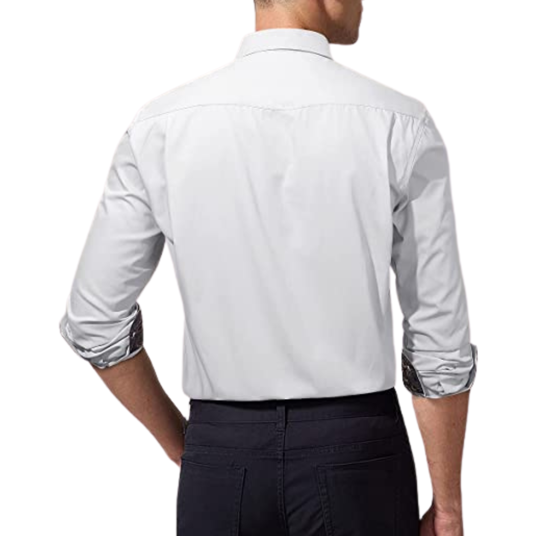 CAMICIA TREVOR FANTASIA BICOLORE BIANCA