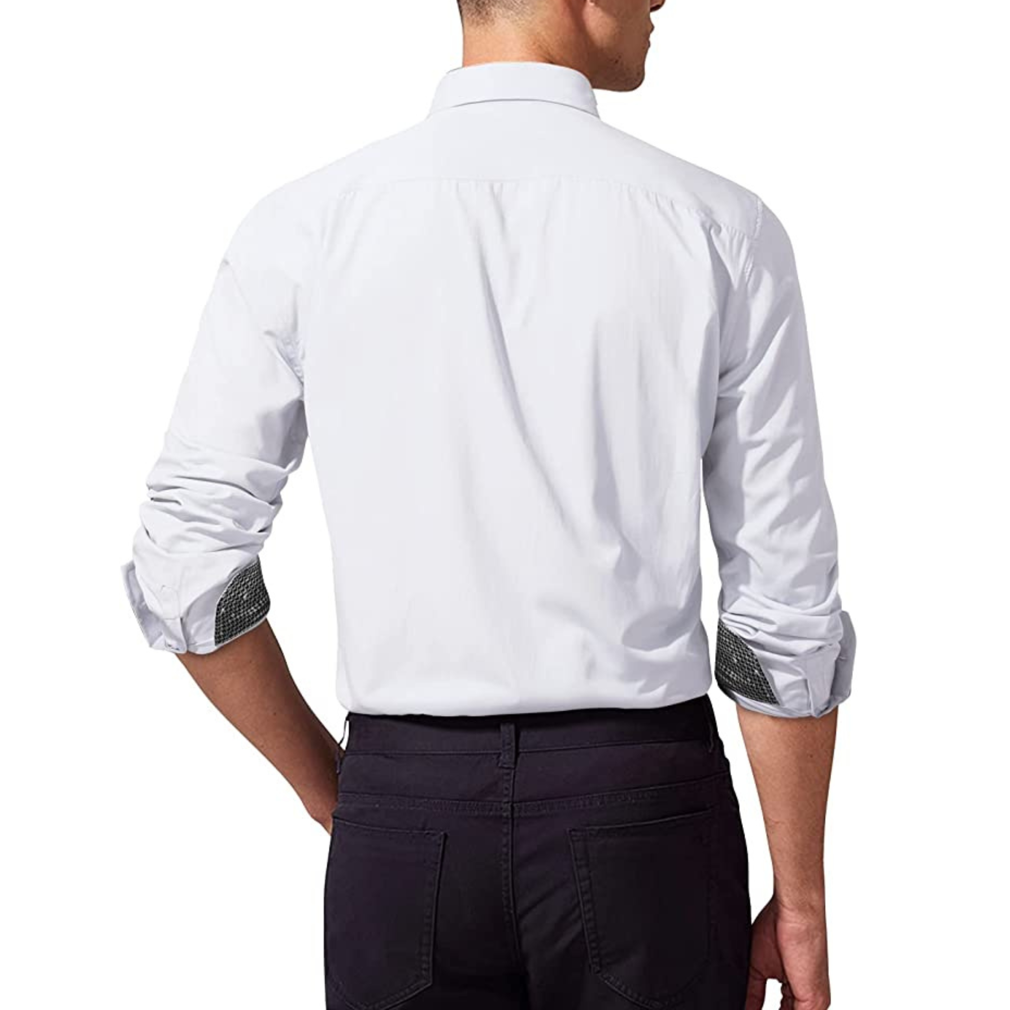 CAMICIA LESTER FANTASIA BICOLORE BIANCA