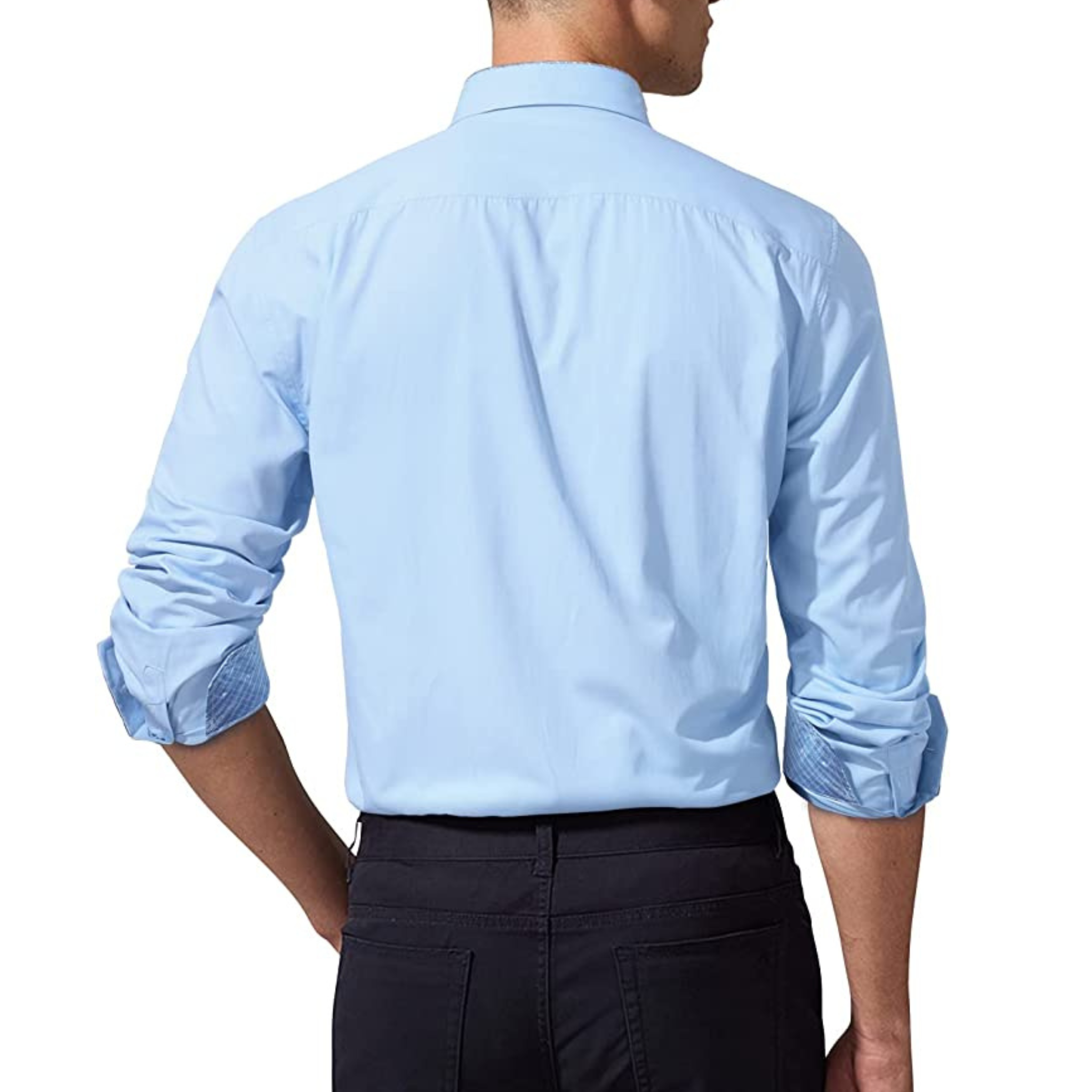 CAMICIA EDER FANTASIA BICOLORE CELESTE