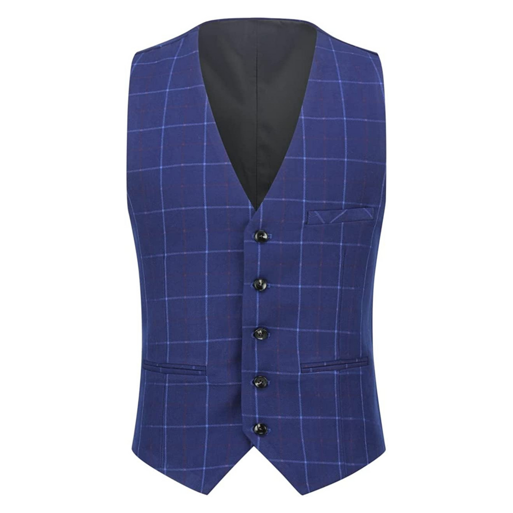 ABITO A QUADRI 3 PEZZI BLU NAVY