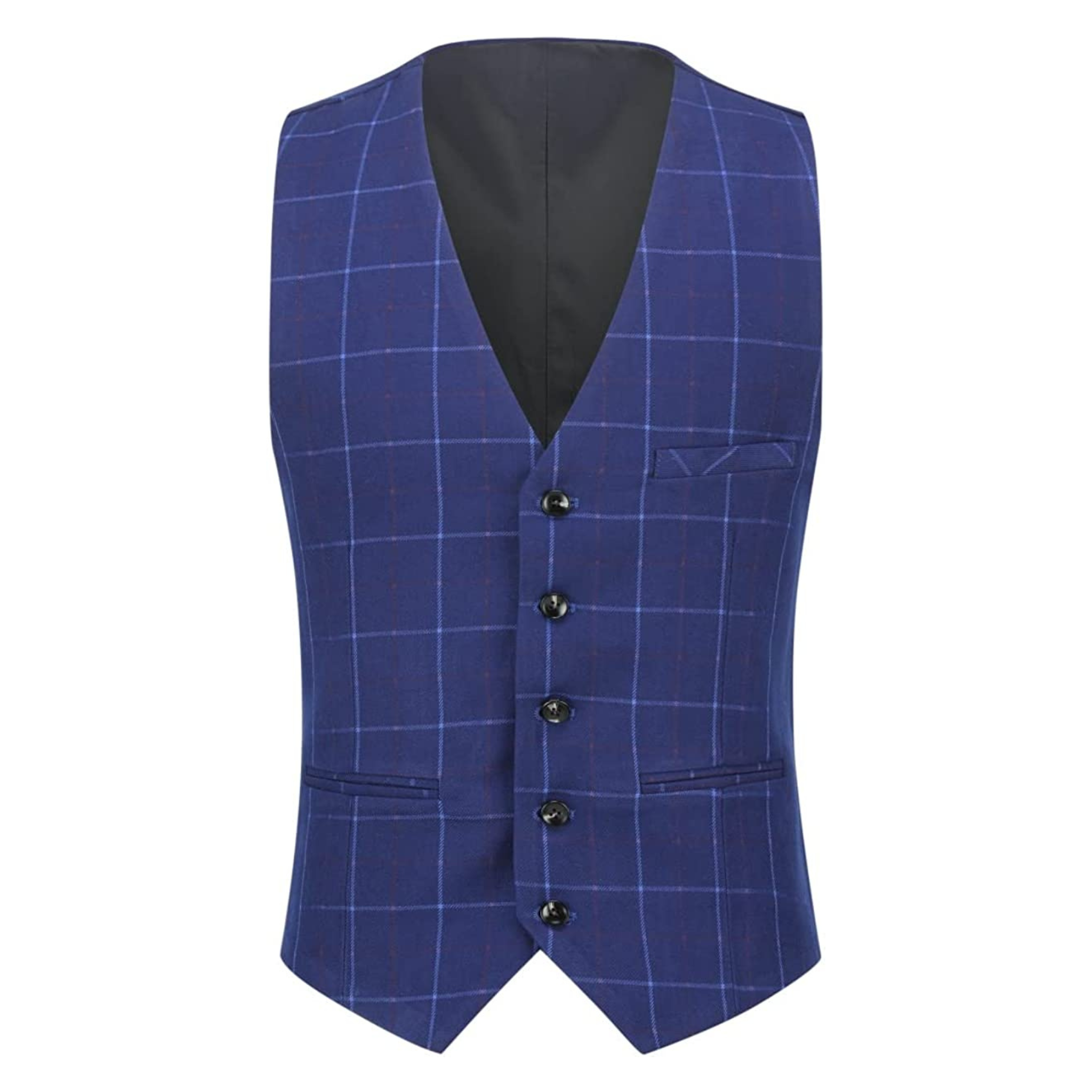 ABITO A QUADRI 3 PEZZI BLU NAVY