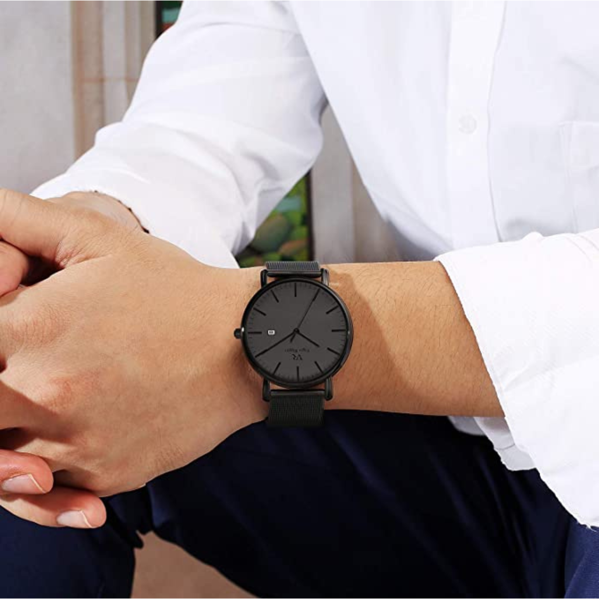 OROLOGIO AL QUARZO IN ACCIAIO NERO