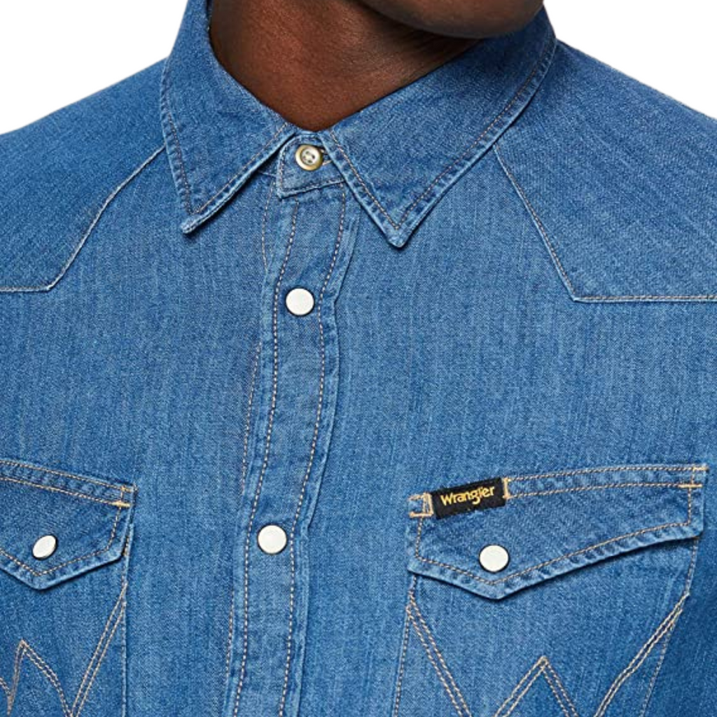 WRANGLER CAMICIA DI JEANS BLUE DENIM