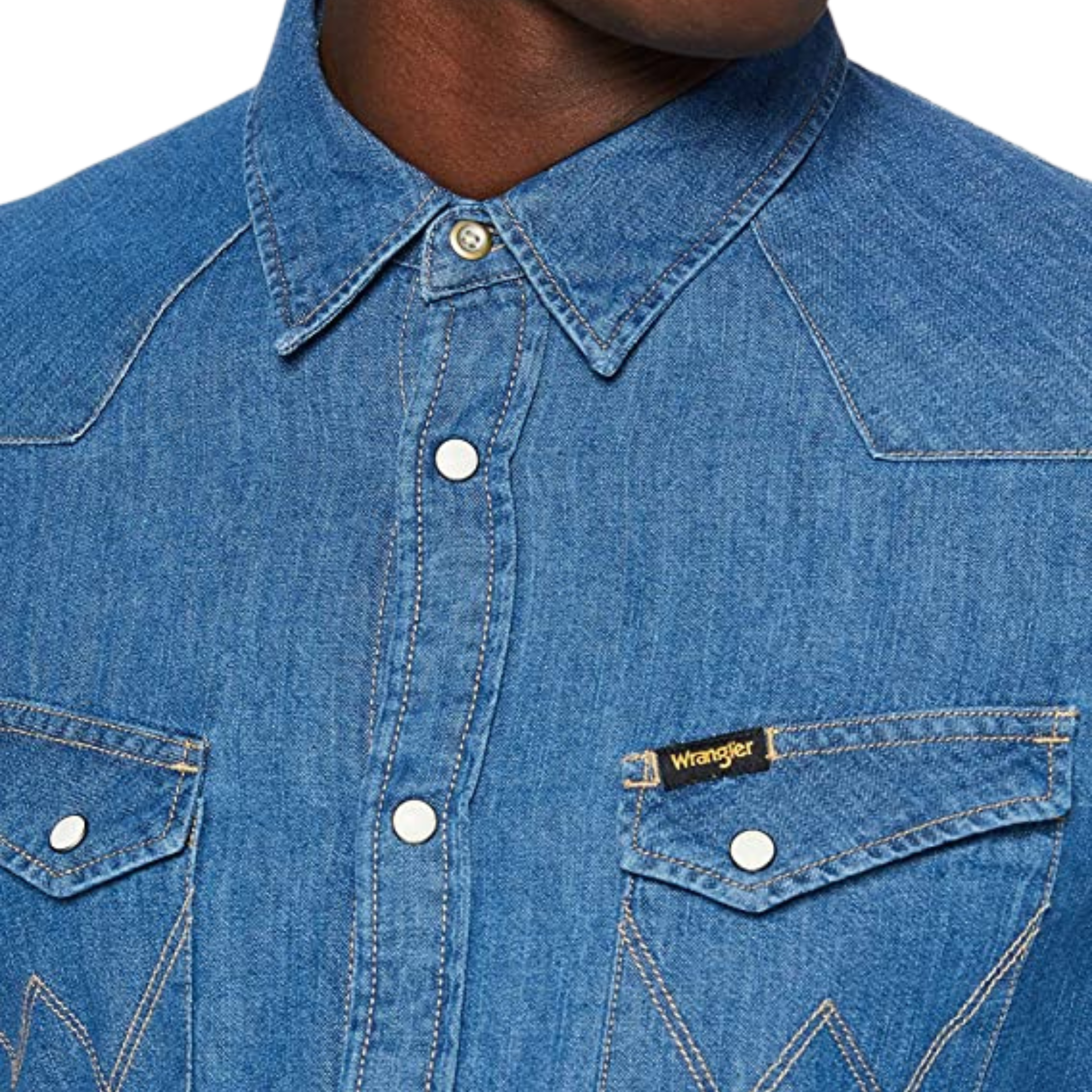 WRANGLER CAMICIA DI JEANS BLUE DENIM