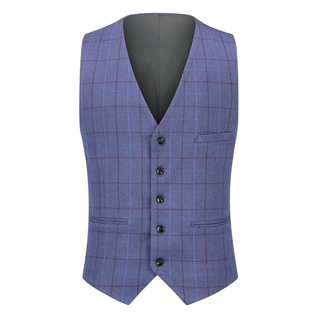 ABITO A QUADRI 3 PEZZI BLU CHIARO