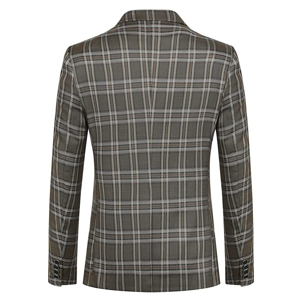 BLAZER A QUADRI GRIGIO/MARR.