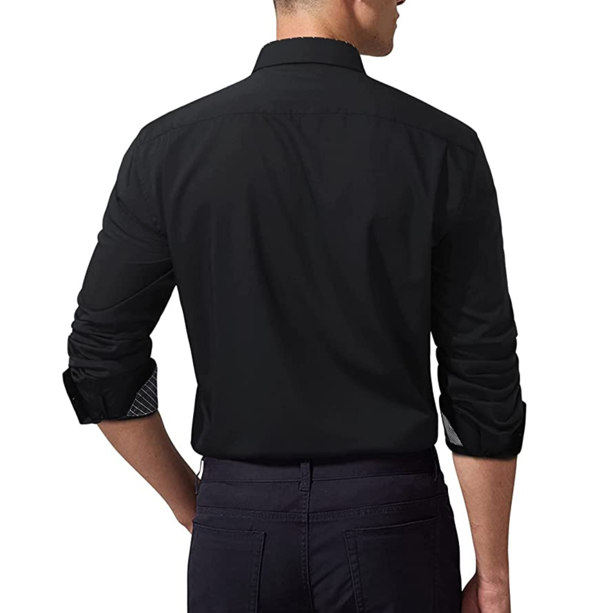 CAMICIA EDER FANTASIA BICOLORE NERA