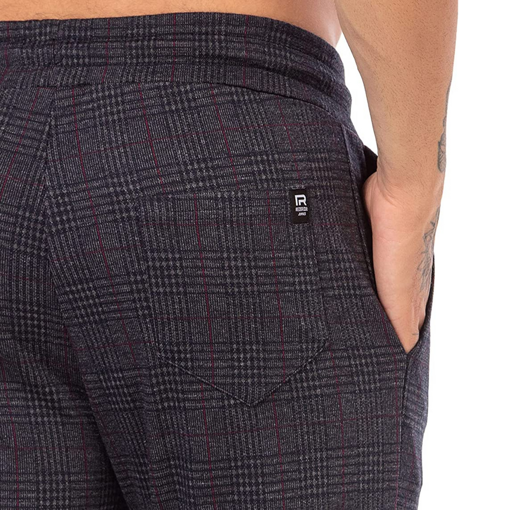 REDBRIDGE PANTALONE A QUADRI GRIGIO SCURO