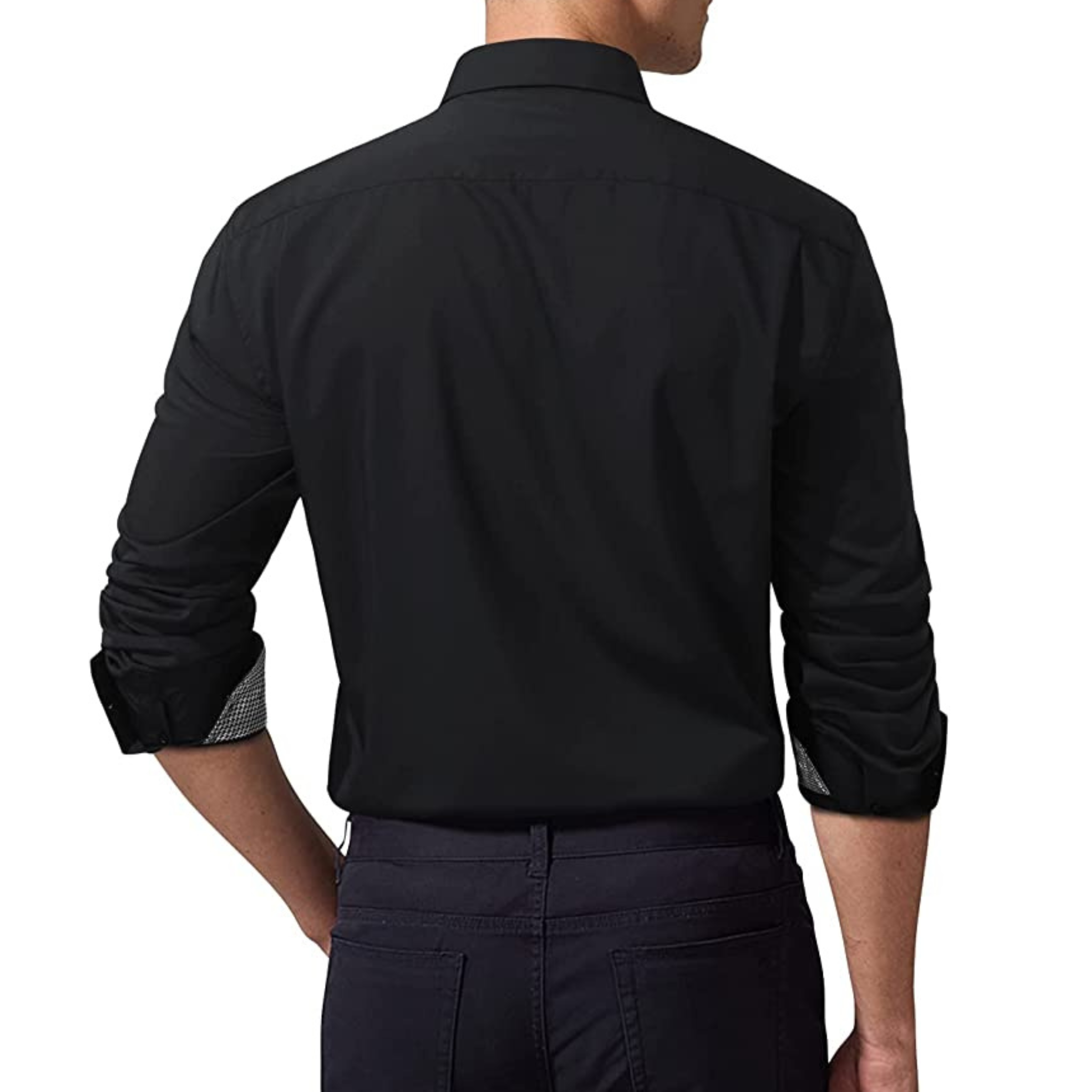 CAMICIA LESTER FANTASIA BICOLORE NERA