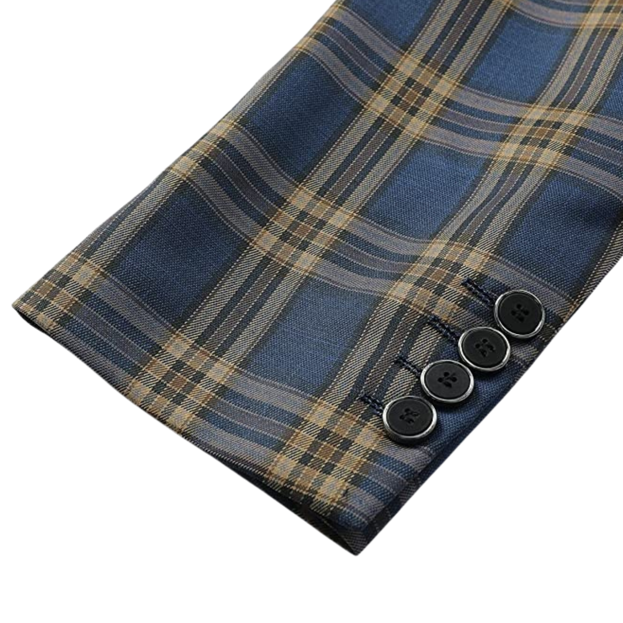 BLAZER A QUADRI BLU/MARR.