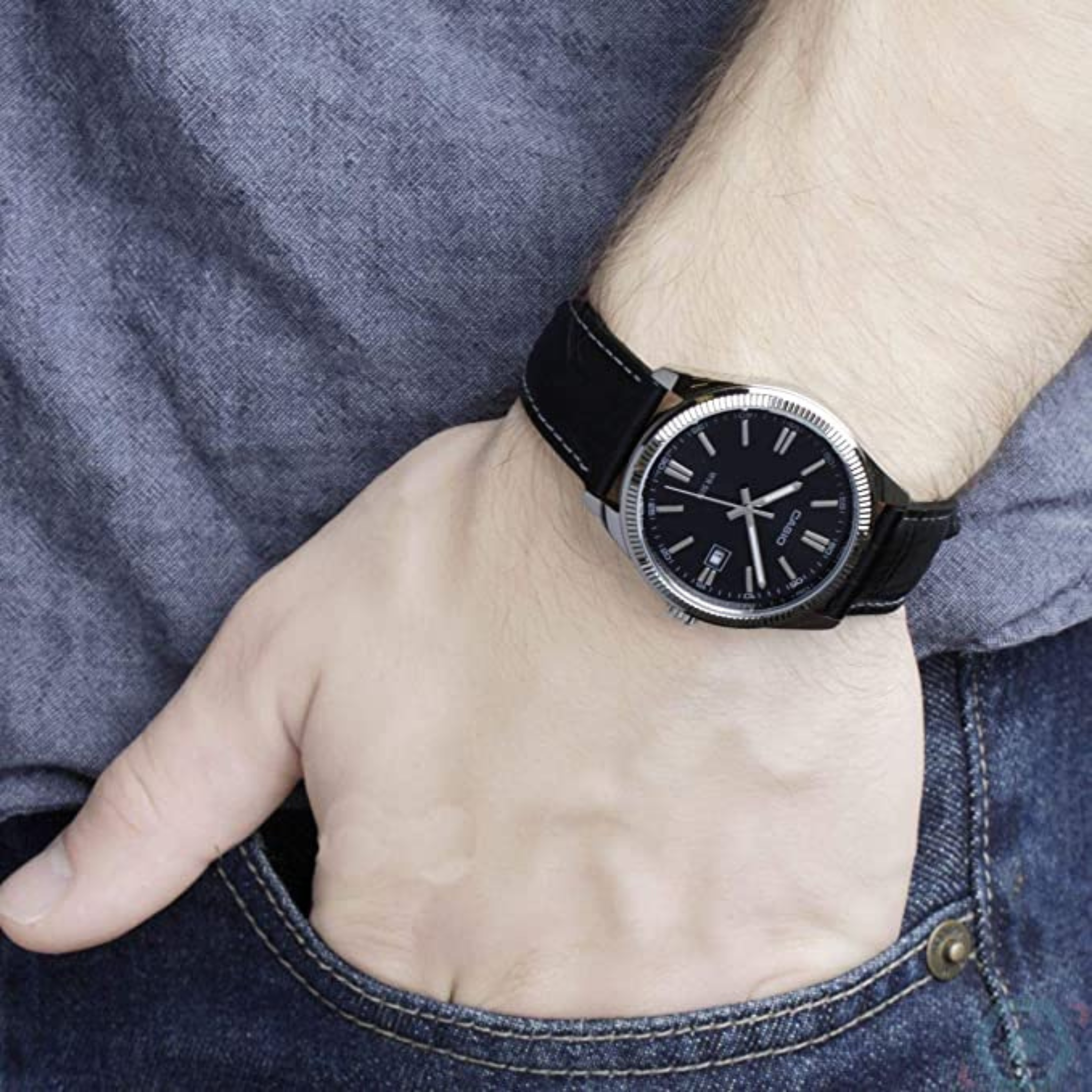 CASIO OROLOGIO IN PELLE NERO