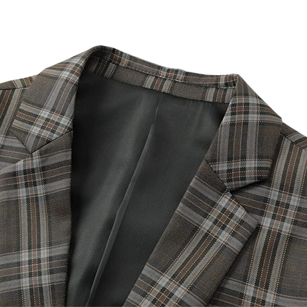 BLAZER A QUADRI GRIGIO/MARR.