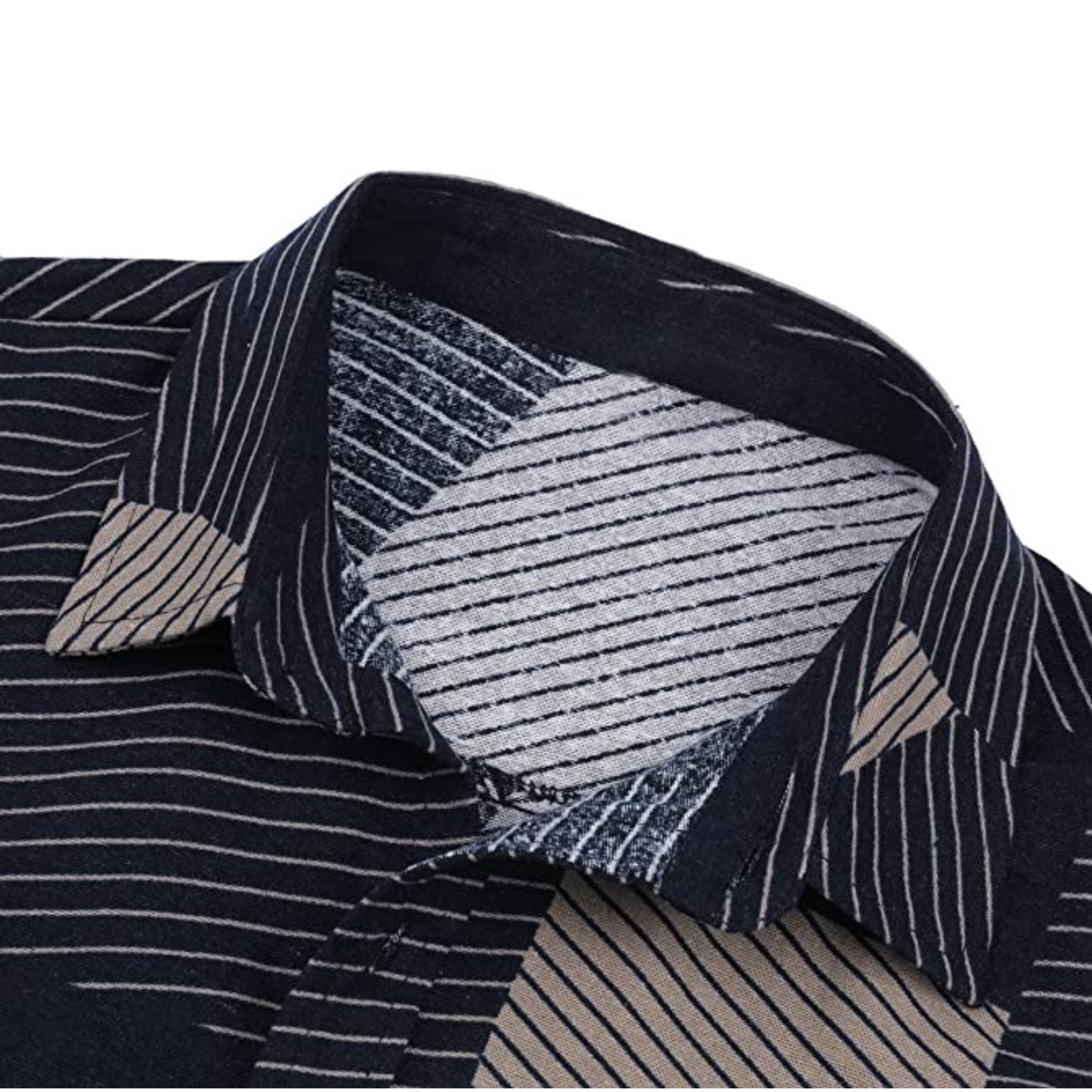 CAMACIA FANTASIA A RIGHE NERA/BEIGE