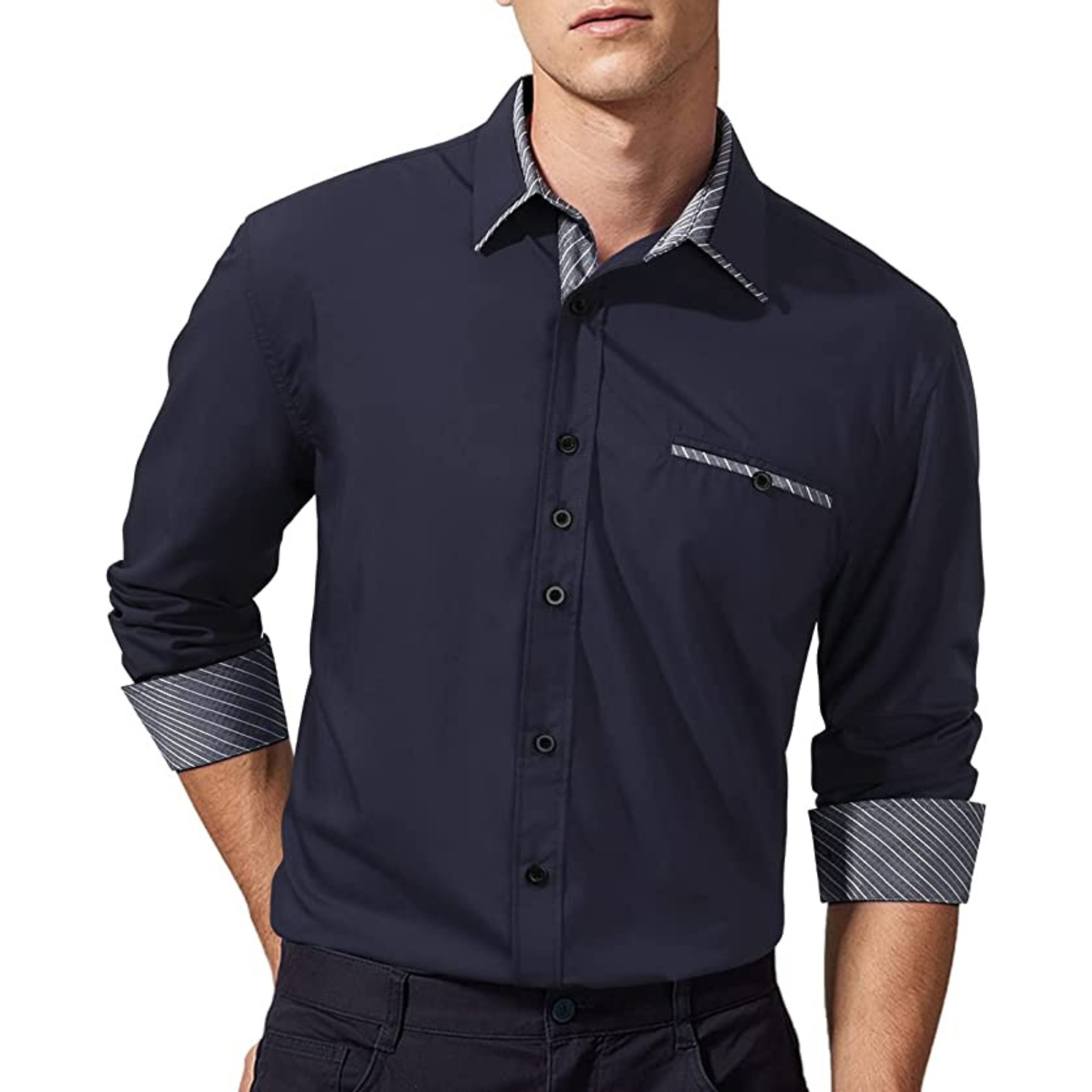 CAMICIA EDER FANTASIA BICOLORE BLU SCURO