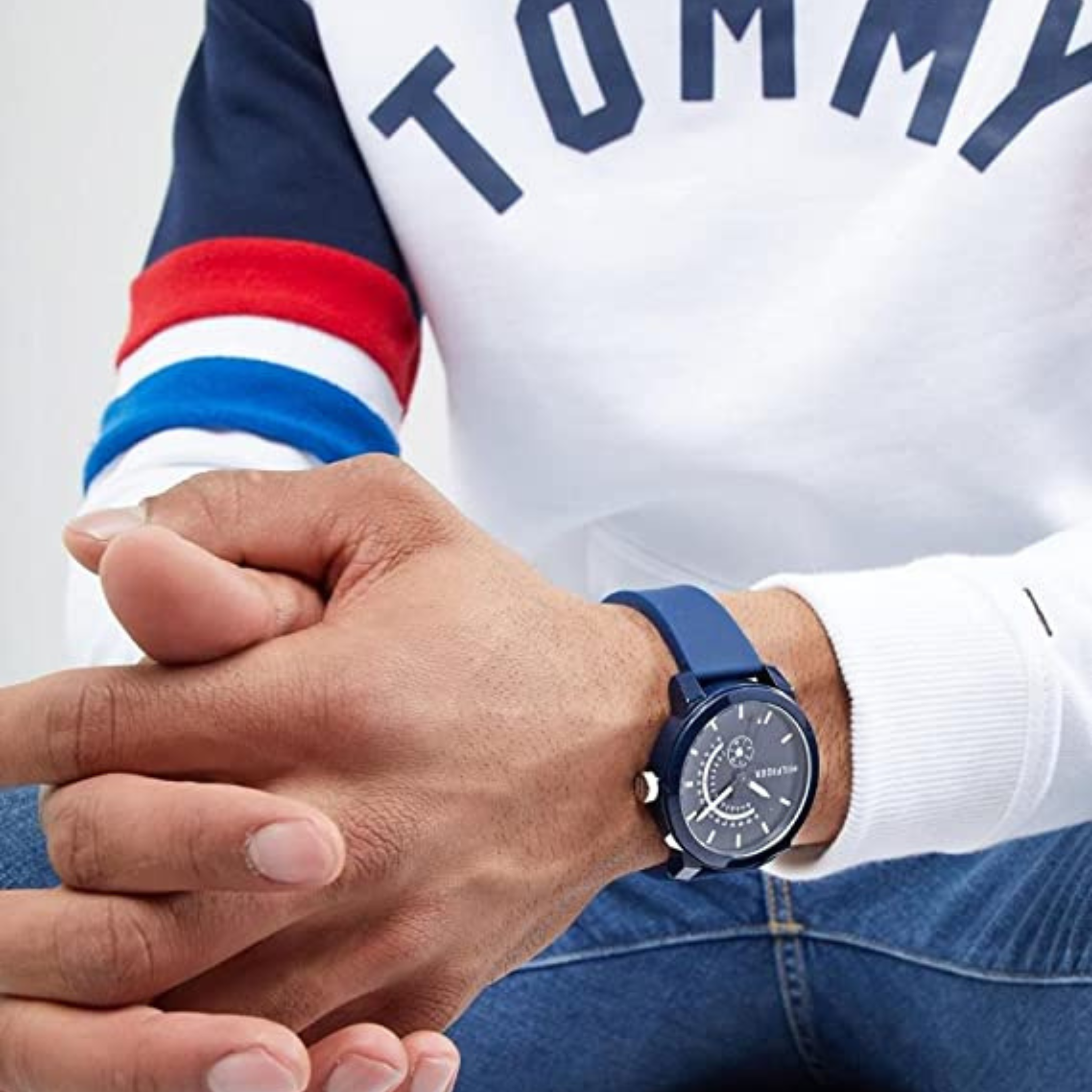 TOMMY HILFIGER OROLOGIO BLU GOFFRATO