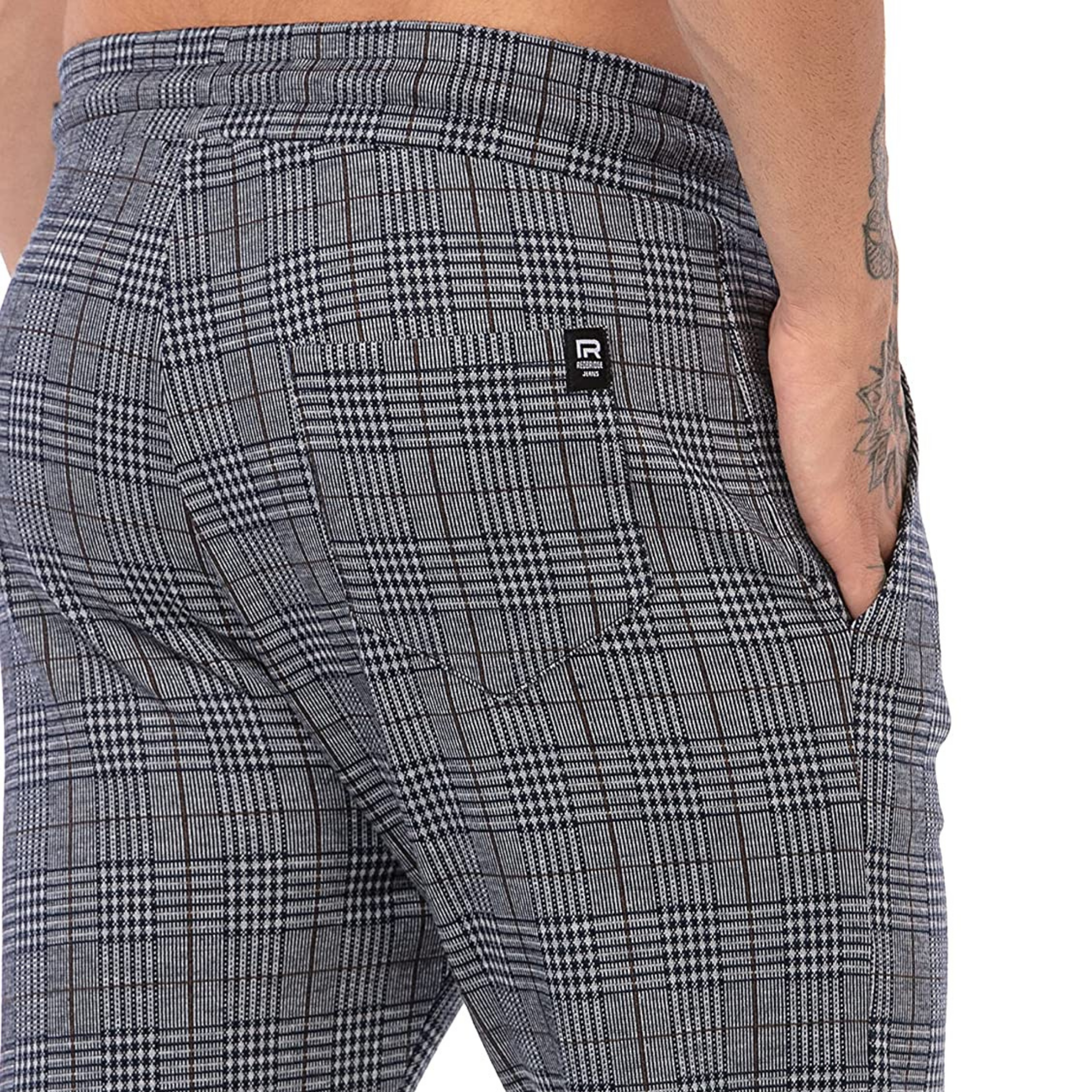 REDBRIDGE PANTALONE A QUADRI GRIGIO