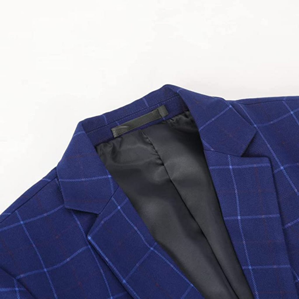 ABITO A QUADRI 3 PEZZI BLU NAVY