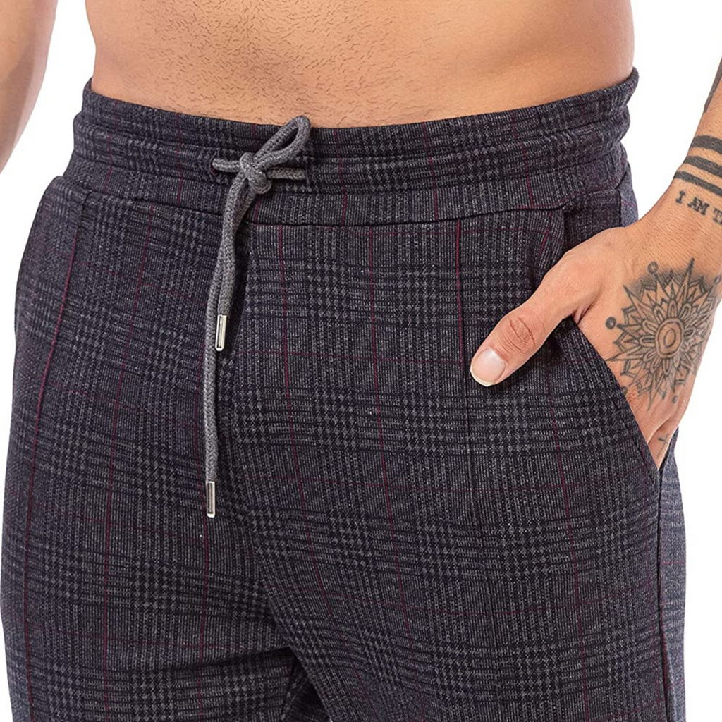 REDBRIDGE PANTALONE A QUADRI GRIGIO SCURO