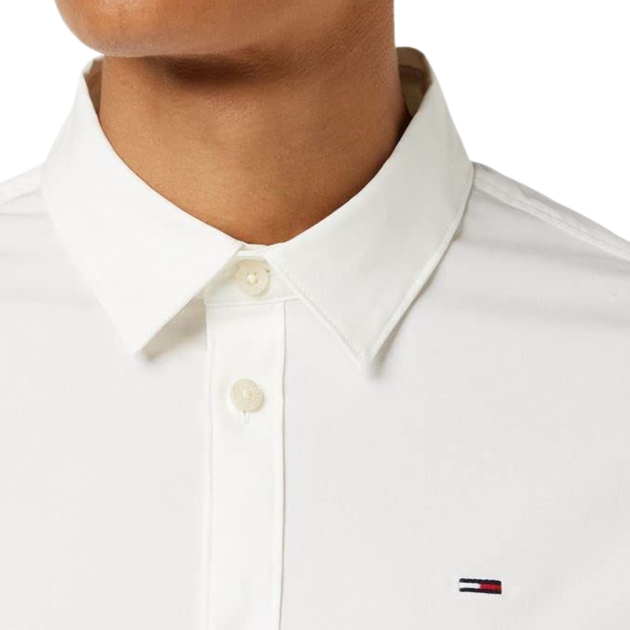 TOMMY HILFIGER CAMICIA TINTA UNITA BIANCA