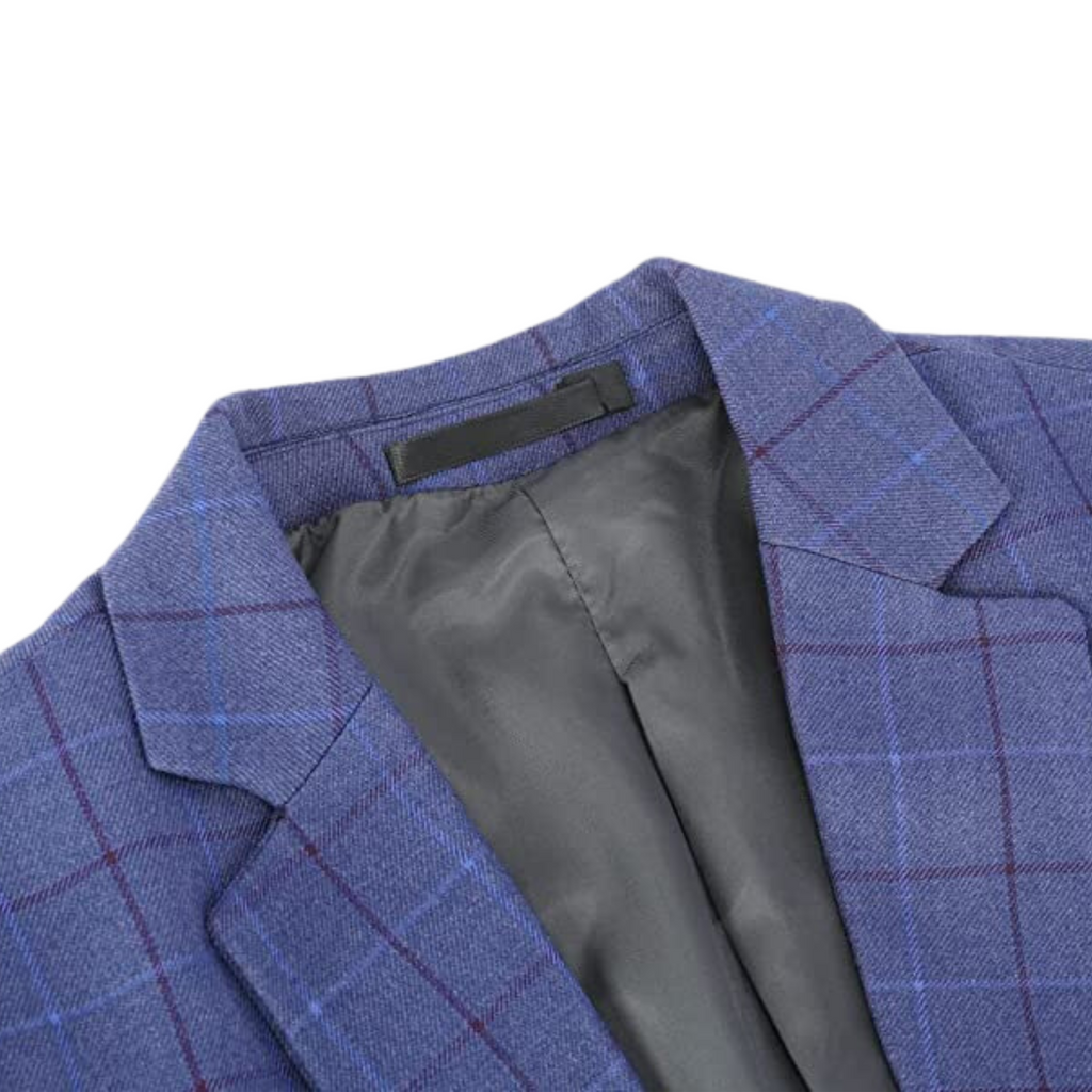 ABITO A QUADRI 3 PEZZI BLU CHIARO