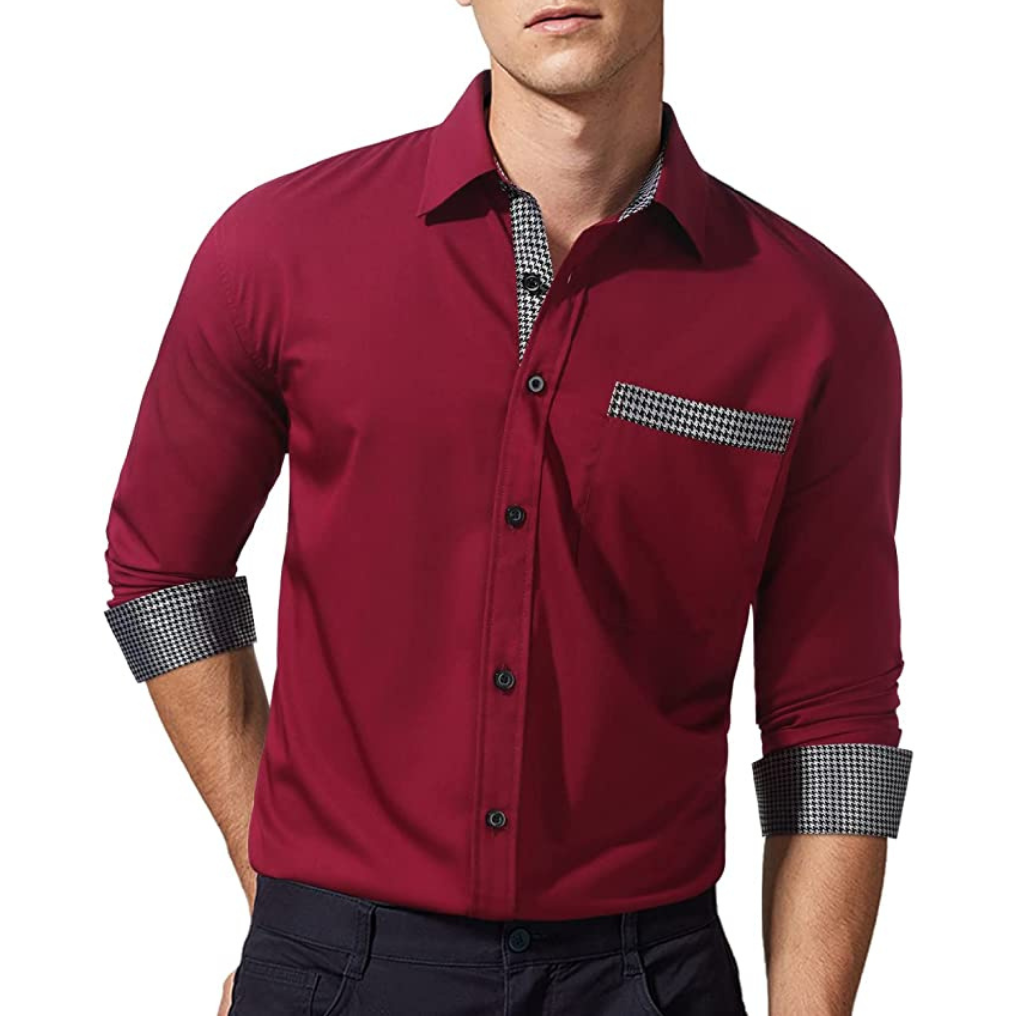 CAMICIA LESTER FANTASIA BICOLORE BORDEAUX