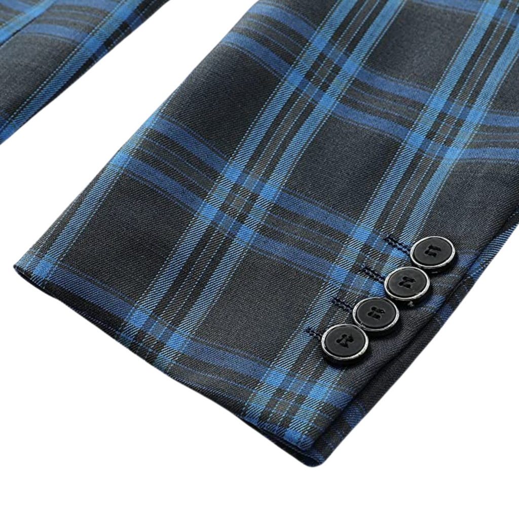 BLAZER A QUADRI BLU/GRIGIO