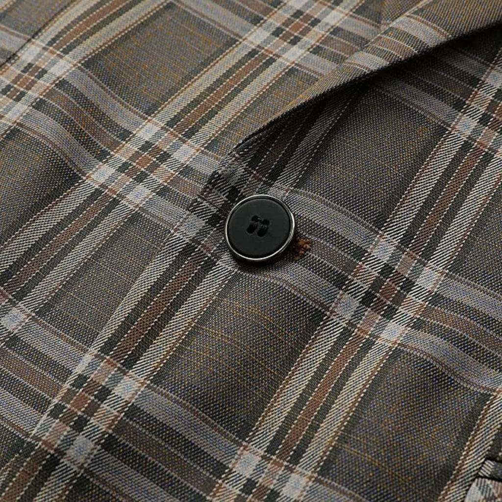 BLAZER A QUADRI GRIGIO/MARR.