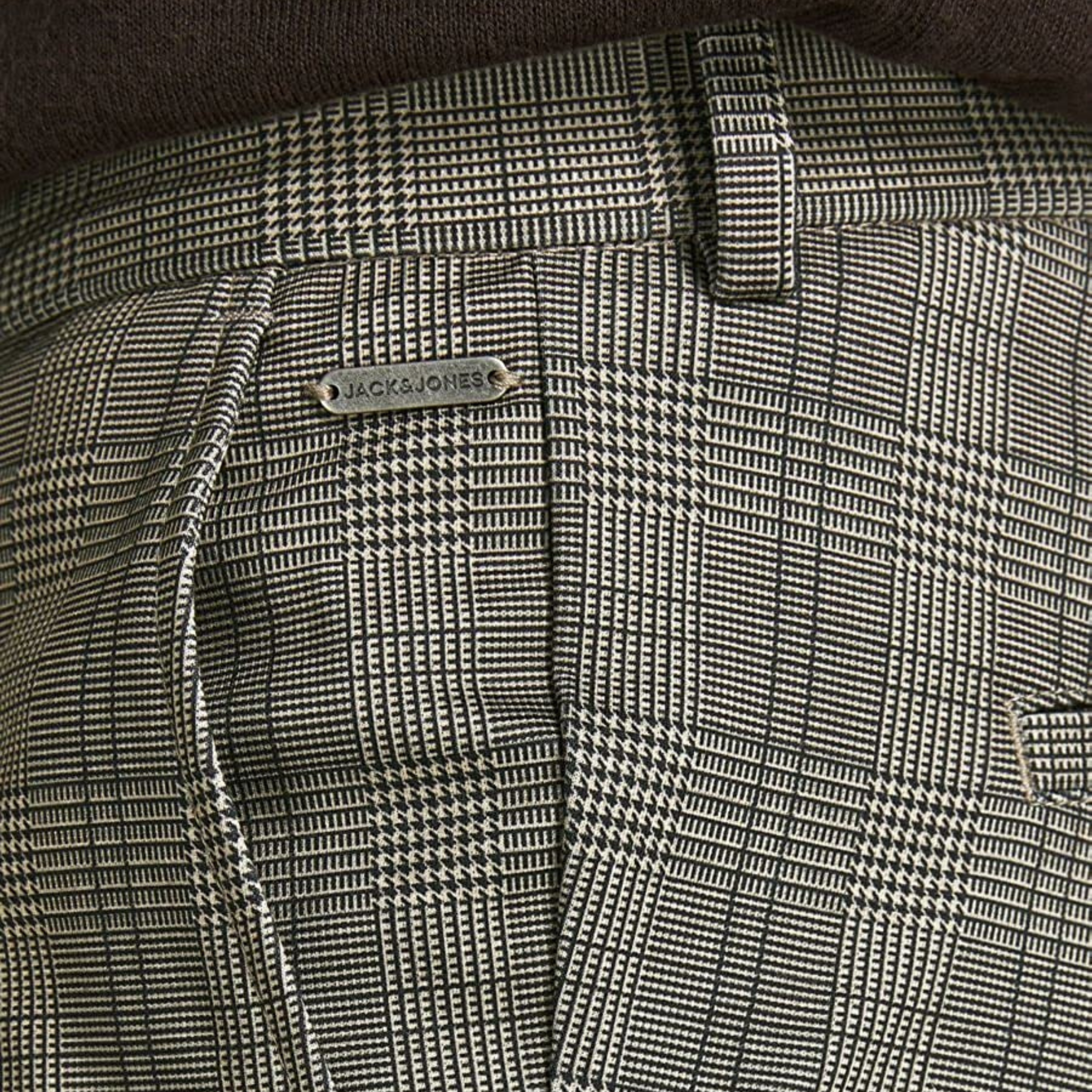 JACK & JONES PANTALONE A QUADRI GRIGIO