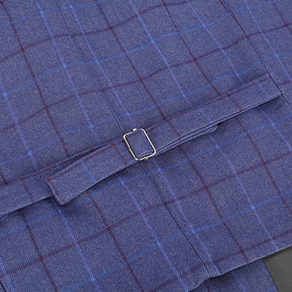 ABITO A QUADRI 3 PEZZI BLU CHIARO