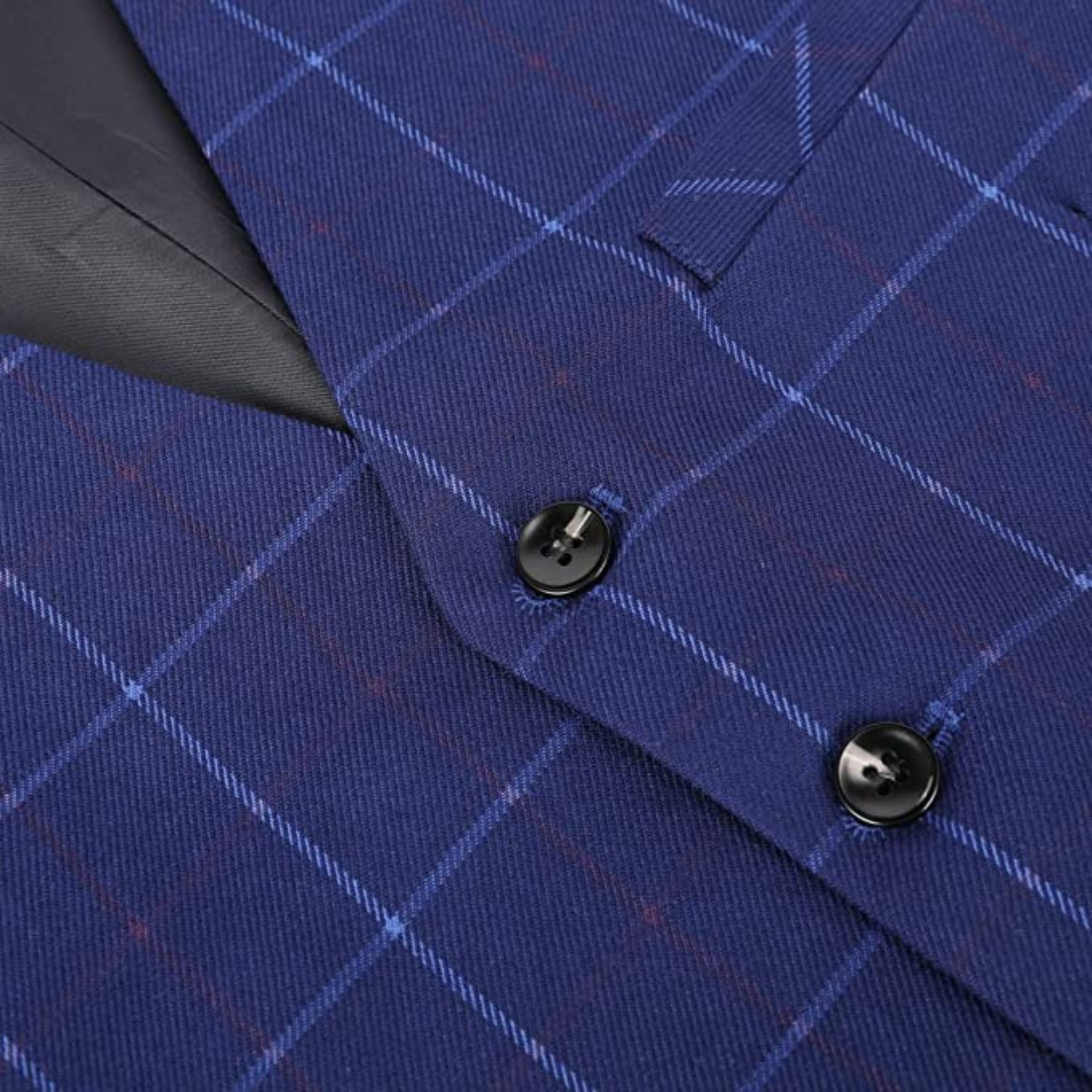 ABITO A QUADRI 3 PEZZI BLU NAVY