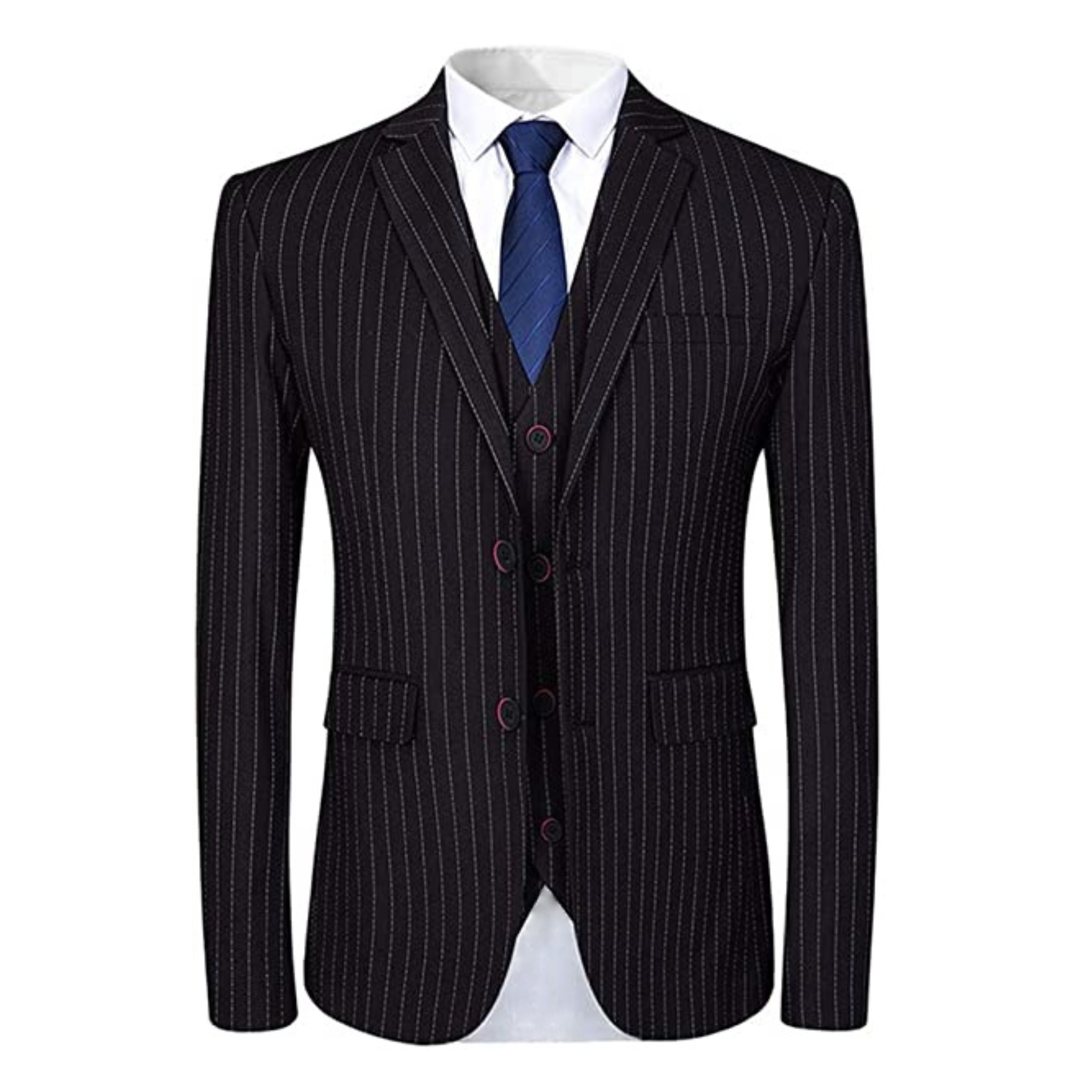 ABITO FRANCIS 3 PEZZI GESSATO NERO