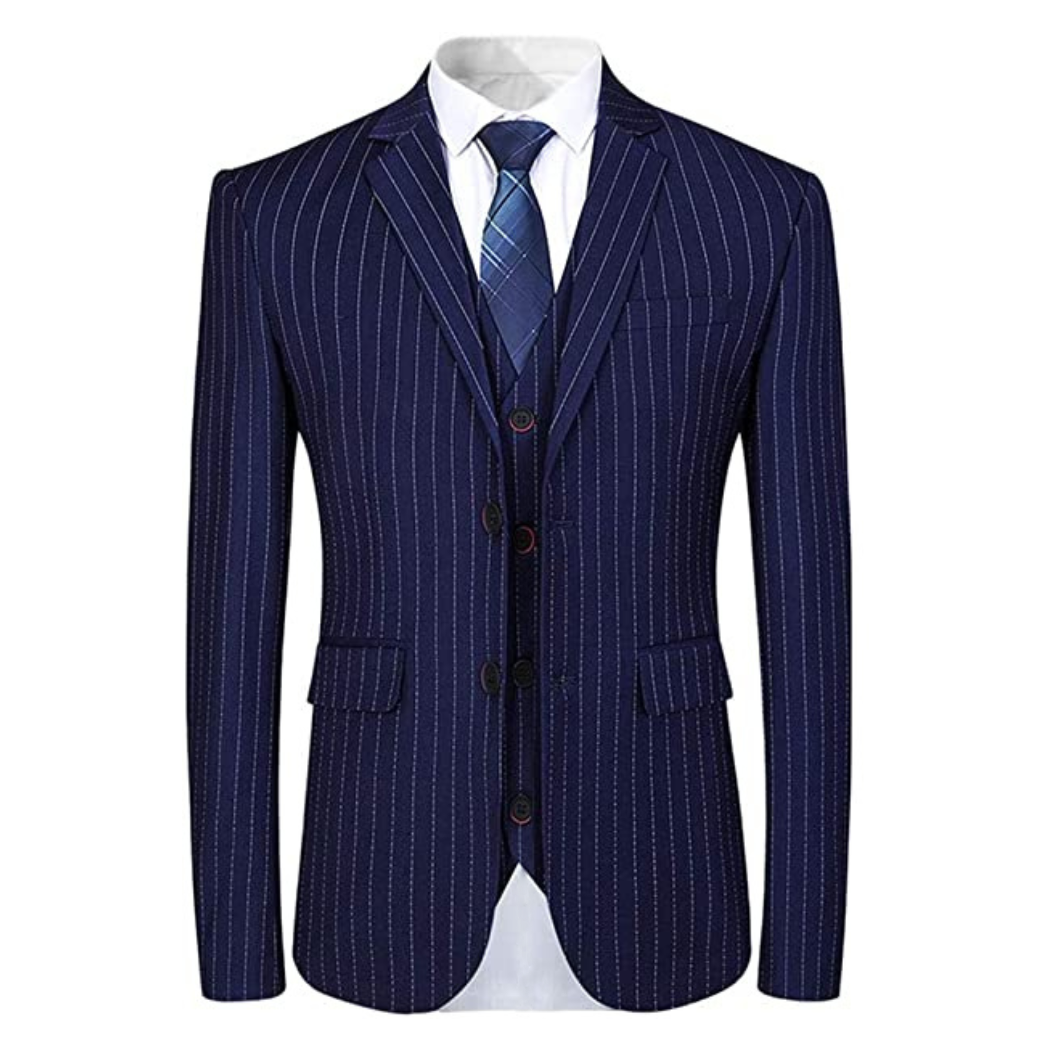 ABITO FRANCIS 3 PEZZI GESSATO BLU