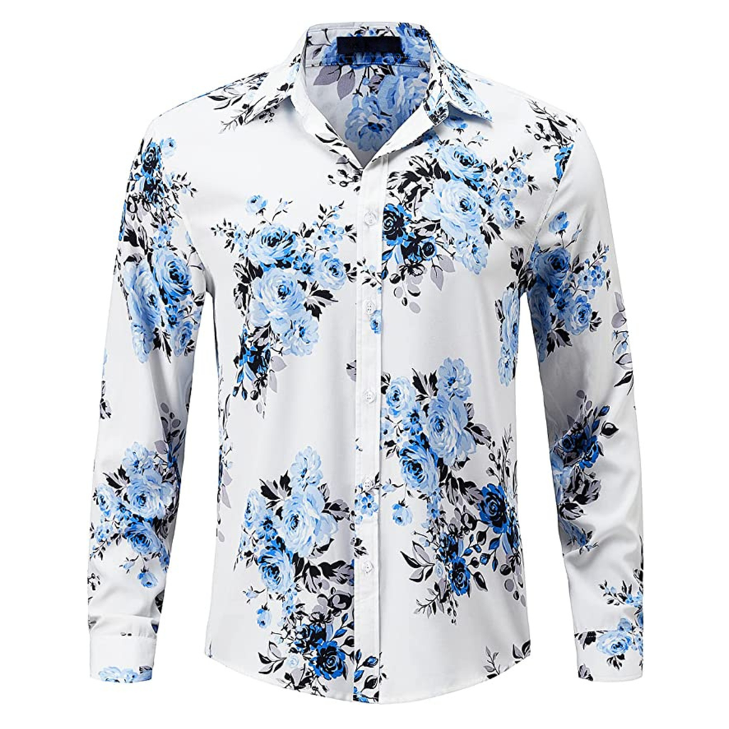 CAMICIA FLOREALE CELESTE