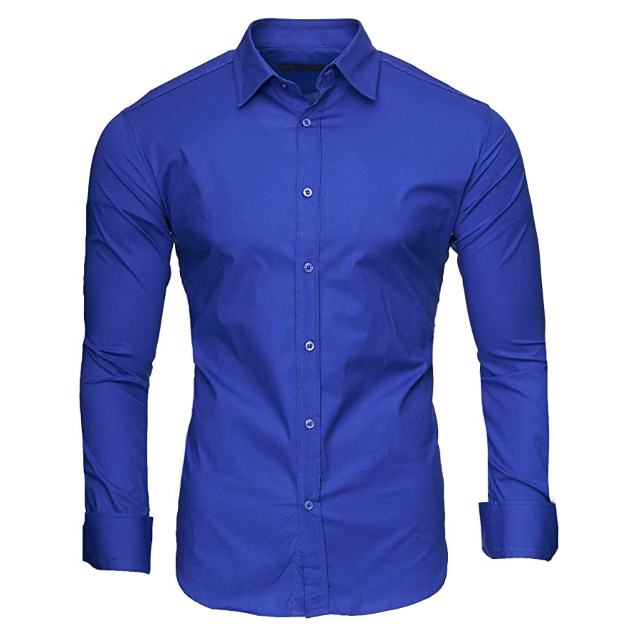 CAMICIA ANTHONY TINTA UNITA SLIM BLU ELETTRICO (S-6XL)