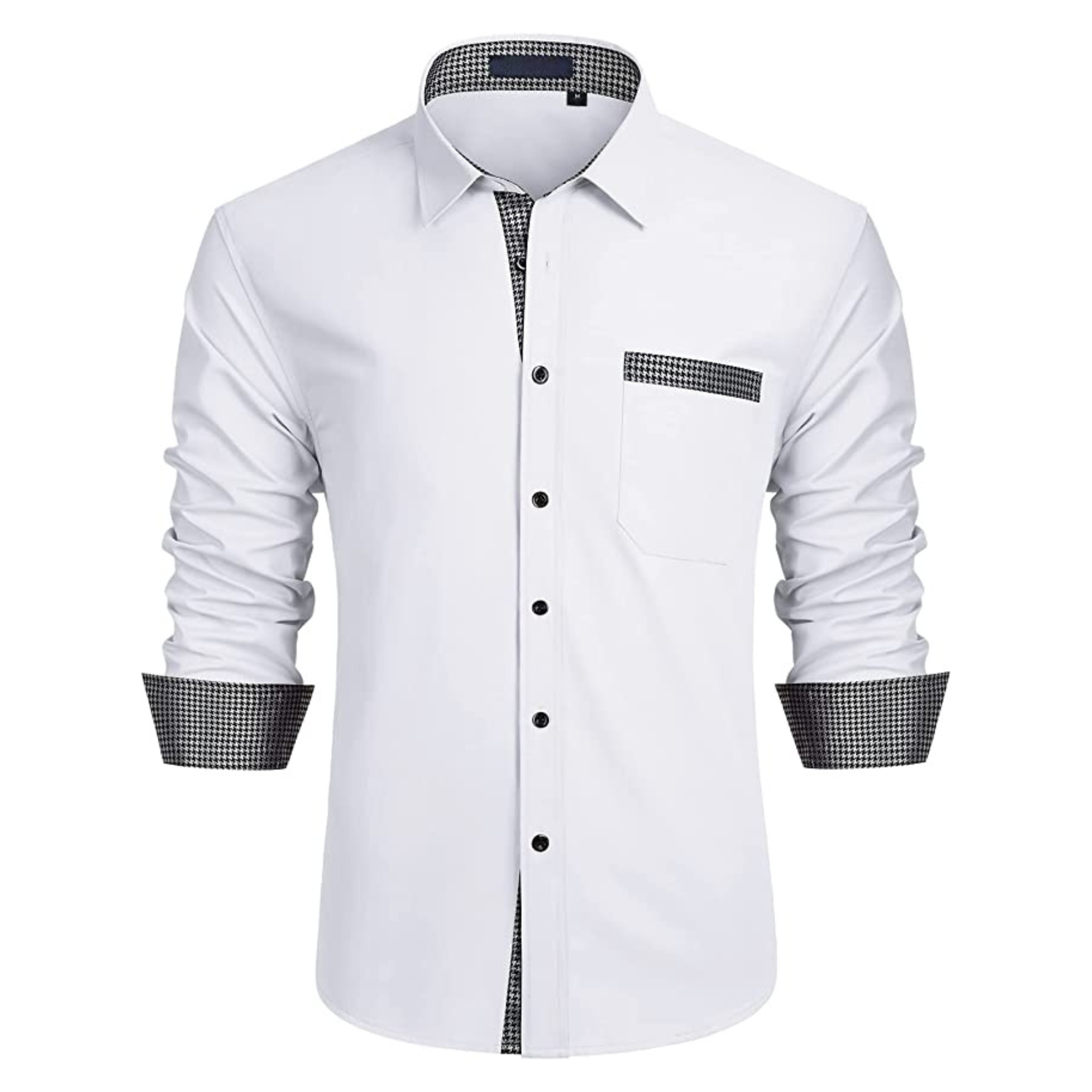 CAMICIA LESTER FANTASIA BICOLORE BIANCA