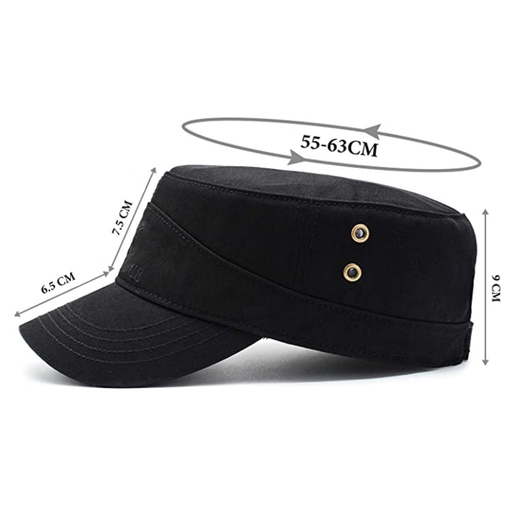 CAPPELLO MILITARE IN COTONE NERO