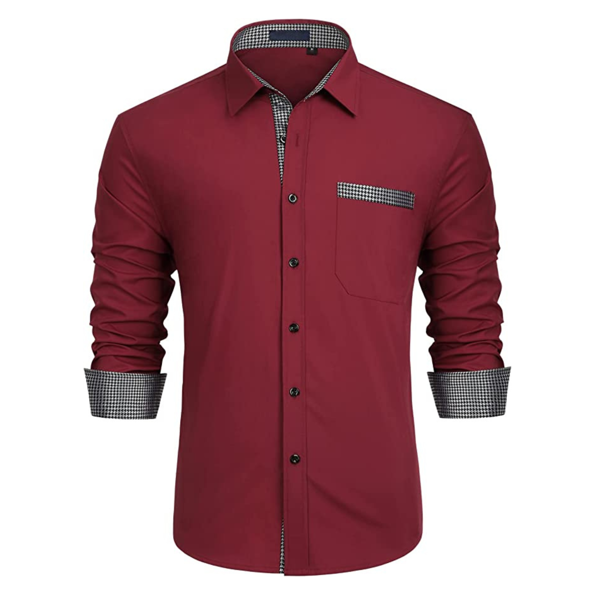 CAMICIA LESTER FANTASIA BICOLORE BORDEAUX