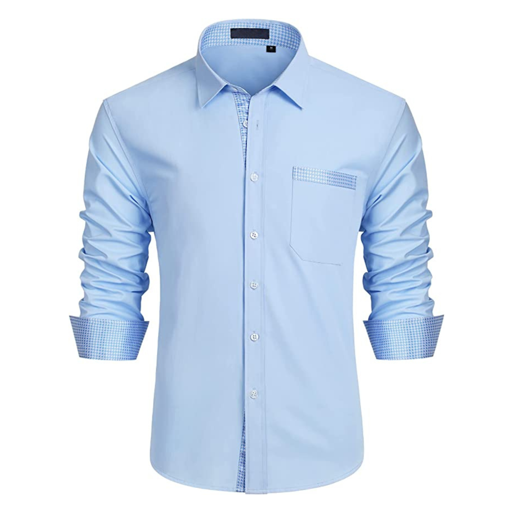 CAMICIA LESTER FANTASIA BICOLORE CELESTE