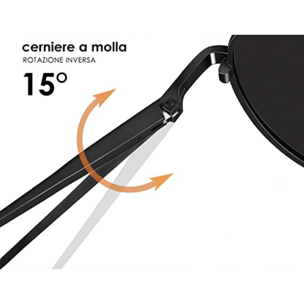 OCCHIALI AVIATORE IN METALLO NERI POLARIZZATI