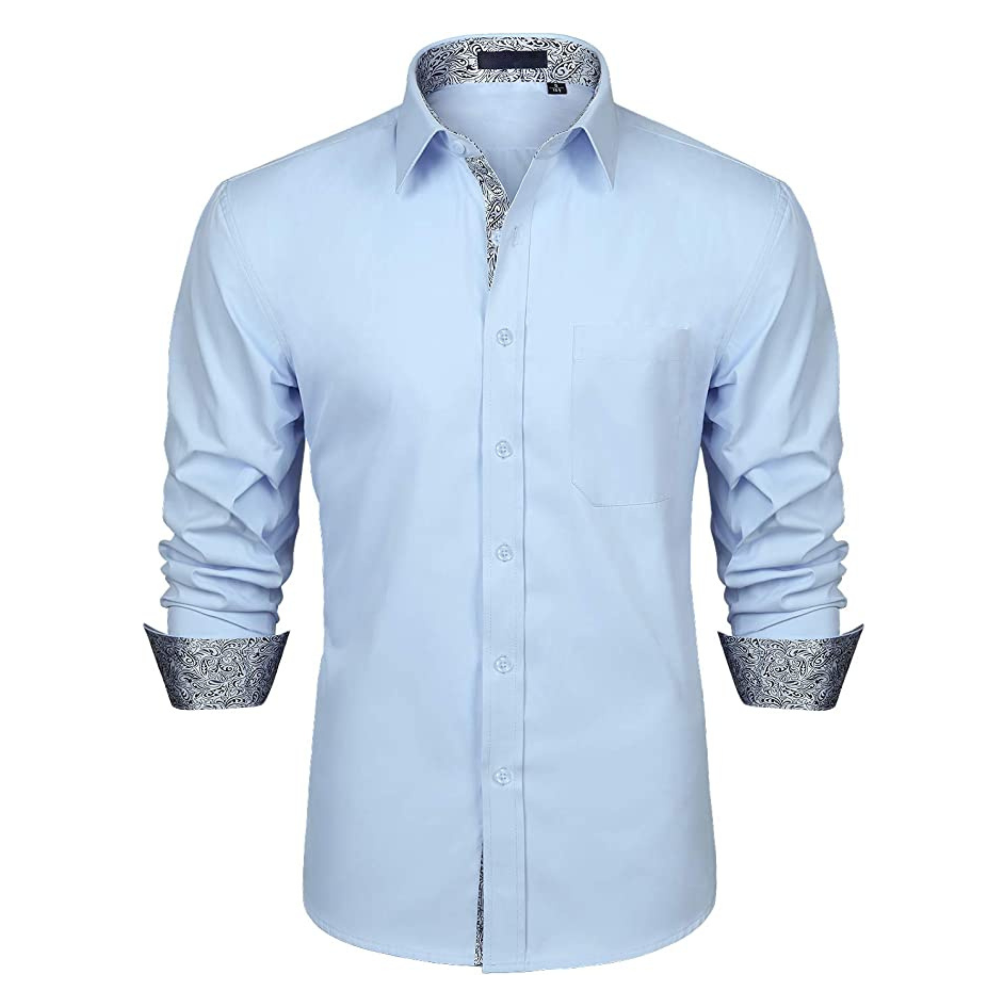 CAMICIA TREVOR FANTASIA BICOLORE CELESTE