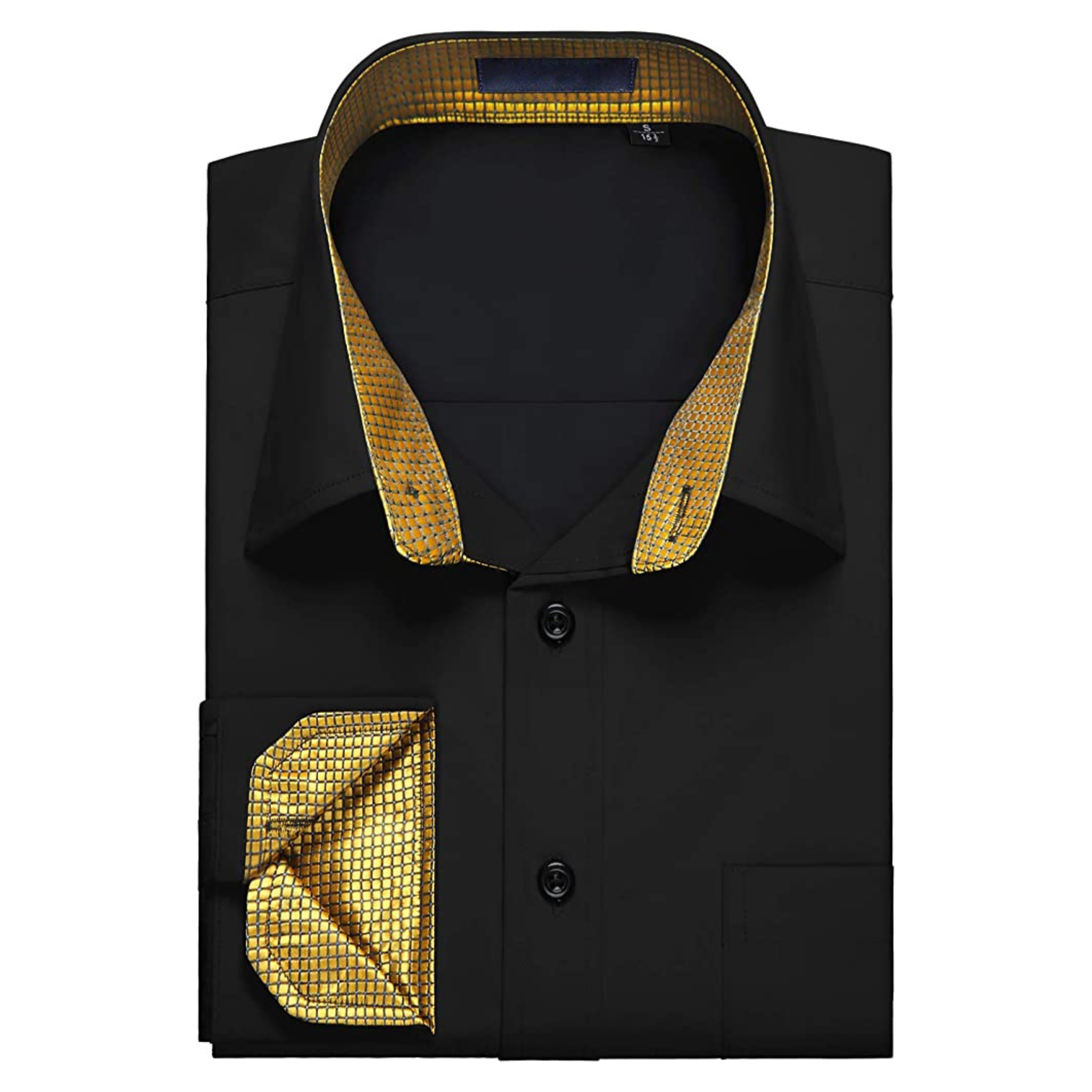CAMICIA TREVOR FANTASIA BICOLORE NERA/ORO