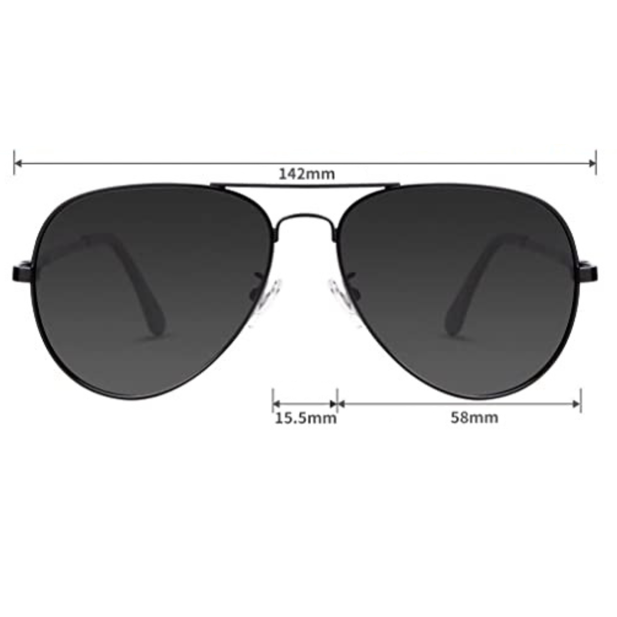 OCCHIALI AVIATORE IN METALLO NERI POLARIZZATI