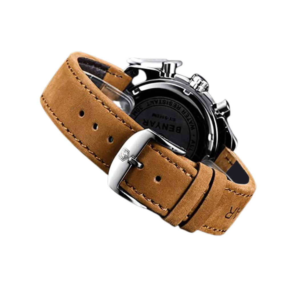 OROLOGIO AL QUARZO IN PELLE MARRONE