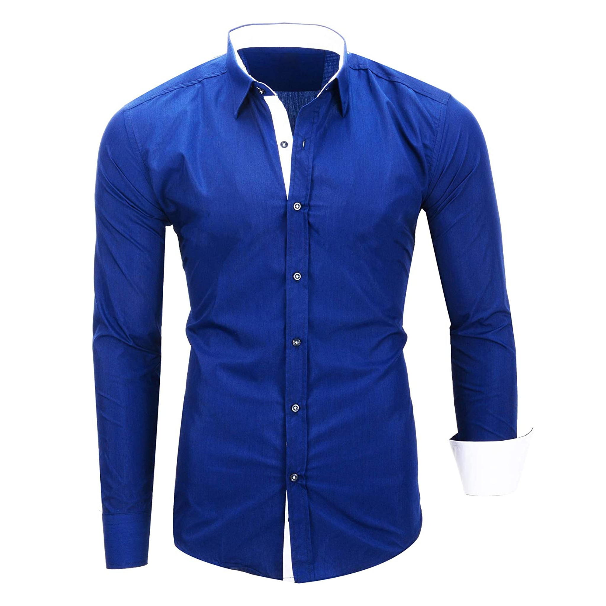 CAMICIA ARTHUR BICOLORE SLIM BLU ELETTRICO (S-6XL)