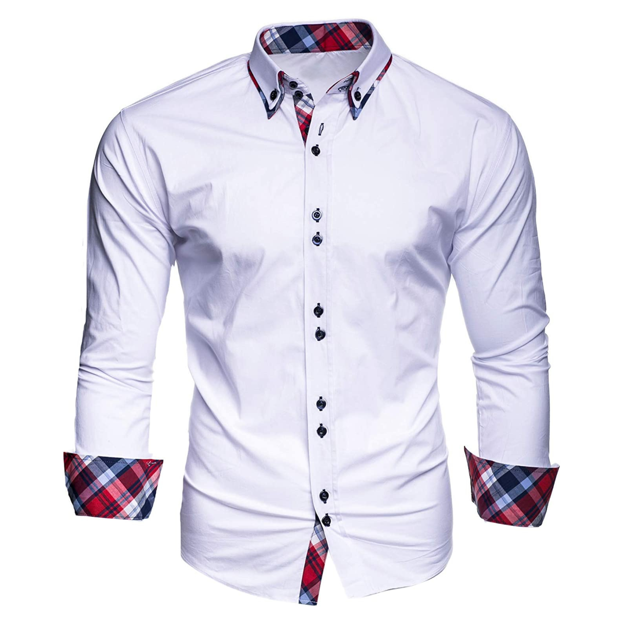 CAMICIA ROBY BICOLORE SLIM BIANCA (S-6XL)