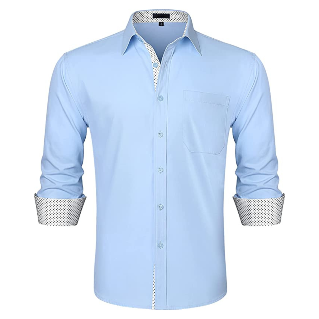 CAMICIA TREVOR FANTASIA POIS CELESTE